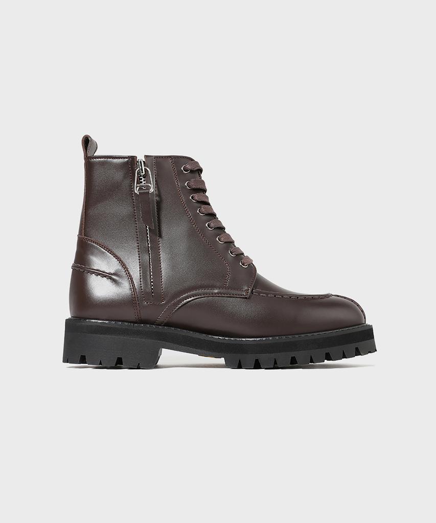 FIRENZE ATELIER [Vibram] Y-Tip Line Hidden Zipper Lace-Up Boots 7600 [Brown Fg]