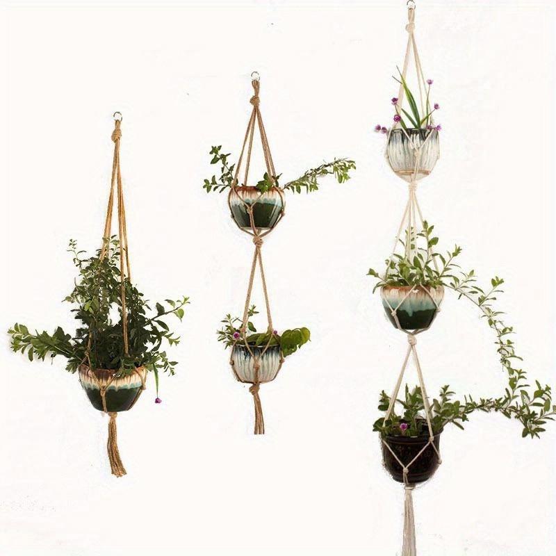 Gardening and Greening Creative Flowerpot Net Bag Woven Cotton Twine Net Bag Hanging Basket Meat Plant Hanging Rope Hanger