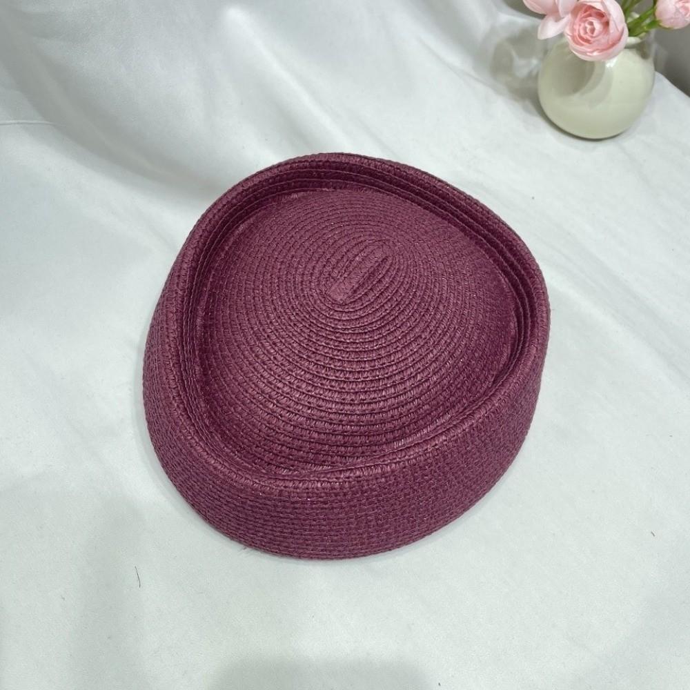 Elegant Flight Attendant Hat Teardrop Vintage Sun Hat Fashion Straw Beret Hat Cocktail Event