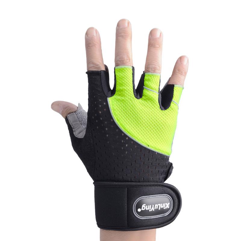 Breathable Padded Anti-Slip Gym Workout Fitness Gloves Bodybuilding Powerlifting Strength Training Comfortable Palm Protection