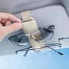 Magnetic Leather Sunglass Holder,Car Glasses Clip for two glasses, Eyeglass Hanger Clip for Car Sun Visor, Suitable for Different Size Eyeglasses   -Y