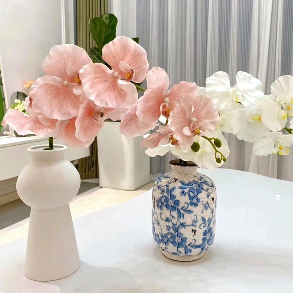 Real Touch Plant Simulation Flower 9 Heads Silk Flower New Artificial Butterfly Orchid Home Decor