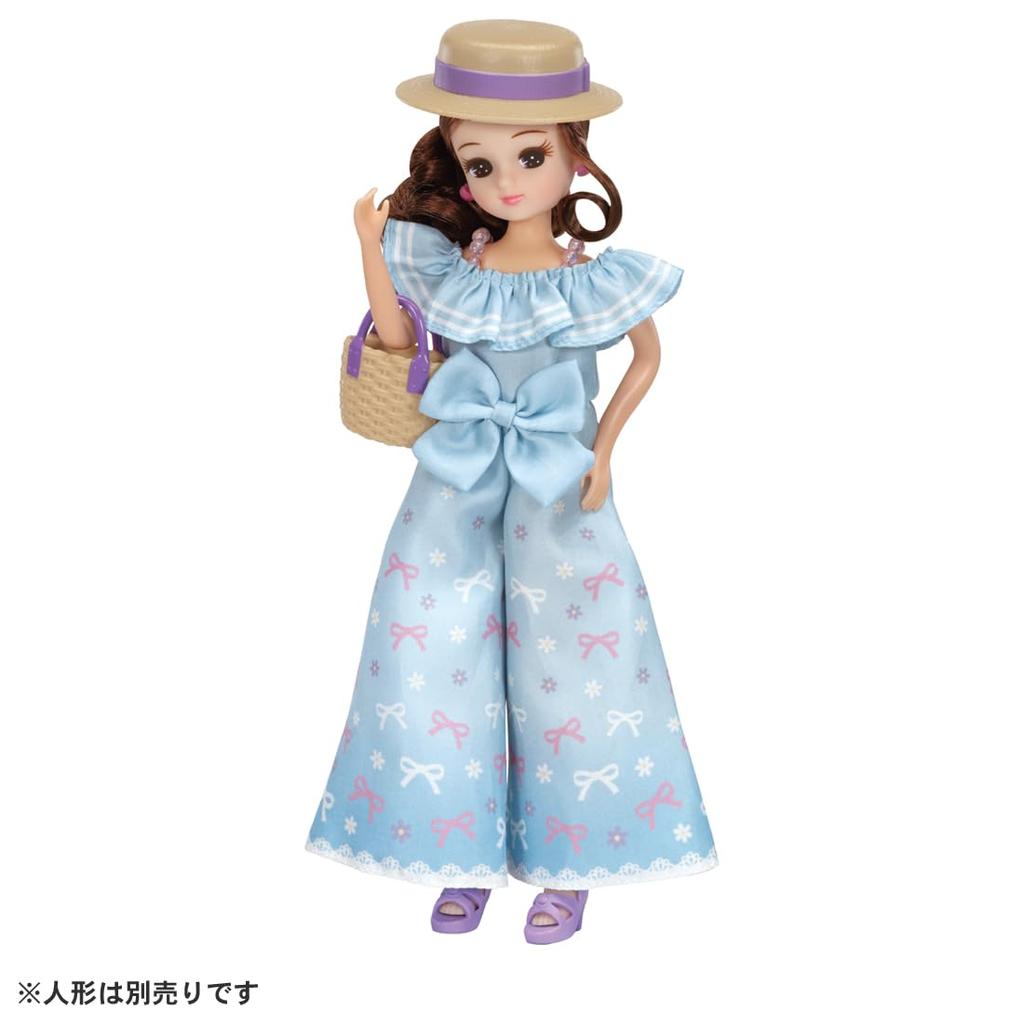 Takara Tomy Licca-chan Blue Vacation Dress-Up Set LW-07, Pretend Play Fashion Toy, Ages 3 and Up