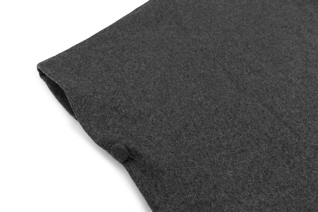 Japanese Style Loofah Wool Blend New [KYOETSU] Coat, Cape, Poncho, Collar, 21, Material, Women's (M, Gray)