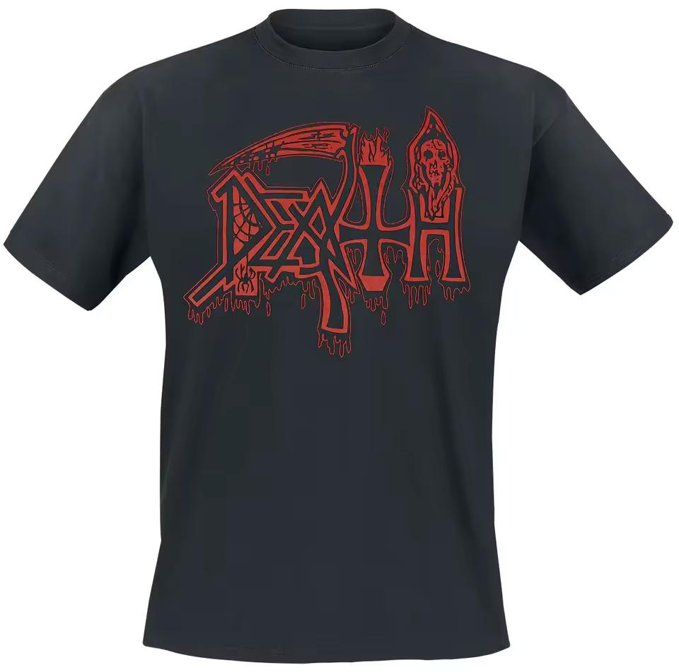 Death Life Will Never Last Tee, Death Metal T-Shirt with Red Logo & Skull Back Print, Death Band Fan Merch