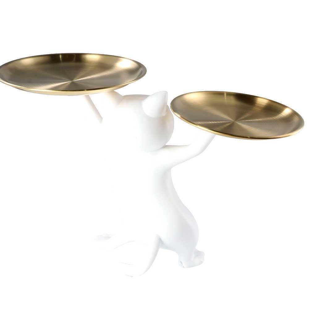 Статуэтка из скандинавской смолы для кошек, симпатичный поднос для кошек, держатель для ключей на крыльце, контейнер для хранения закусок и конфет, украшение для рабочего стола