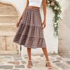 Женская повседневная юбка А-силуэта с высокой талией, юбка в полоску с принтом в горошек и карманами
