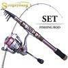 Комбинированные катушки для удочек, дорожная телескопическая удочка 1,8–2,4 м с спиннинговой катушкой 9 + 1BB, портативная комбинированная катушка для удочки