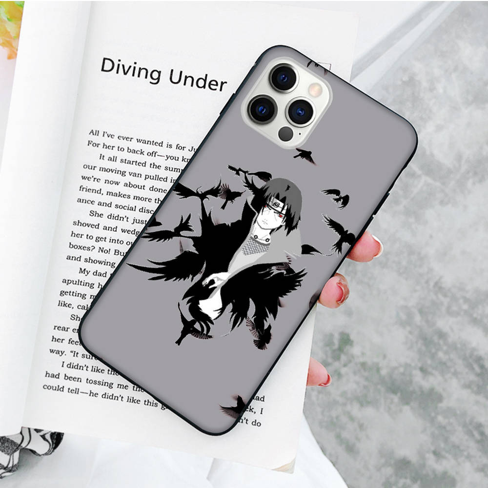 JW71 Наруто Учиха Итачи черный мягкий чехол для iPhone 16 15 Plus 14 13 Pro 8 SE XR XS Max P30 Nova 5T Y5P Y6 Y7 Y8P Y9 Realme C30 C33 C31 VIVO Y36 V27
