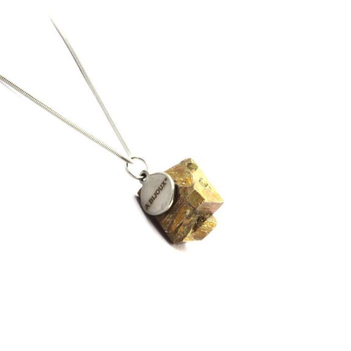 Collier - A Bijoux - Pyrite brut - 26.3 ct - Acier inoxydable - Mixte