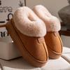 Women's High-Heeled Cotton Slippers: Velvet-Lined, Thick-Soled, Warm, Comfortable, Outdoor Fur Boots for Autumn/Winter.