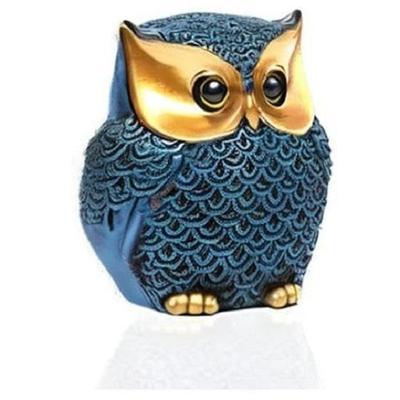 Современная стильная художественная фигурка Lucky Owl из смолы (синий), 1 кусок