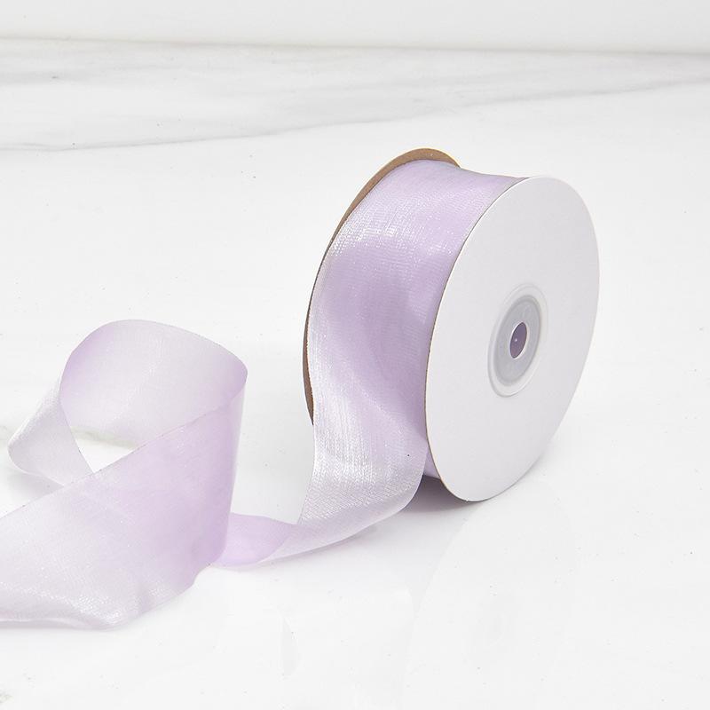 Hibiscus Satin Transparent Glass Yarn Mesh Yarn Ribbon Flower Cake Ribbon Colorful Ribbon Bow Material Ribbon Bow DIY Flower Handmade