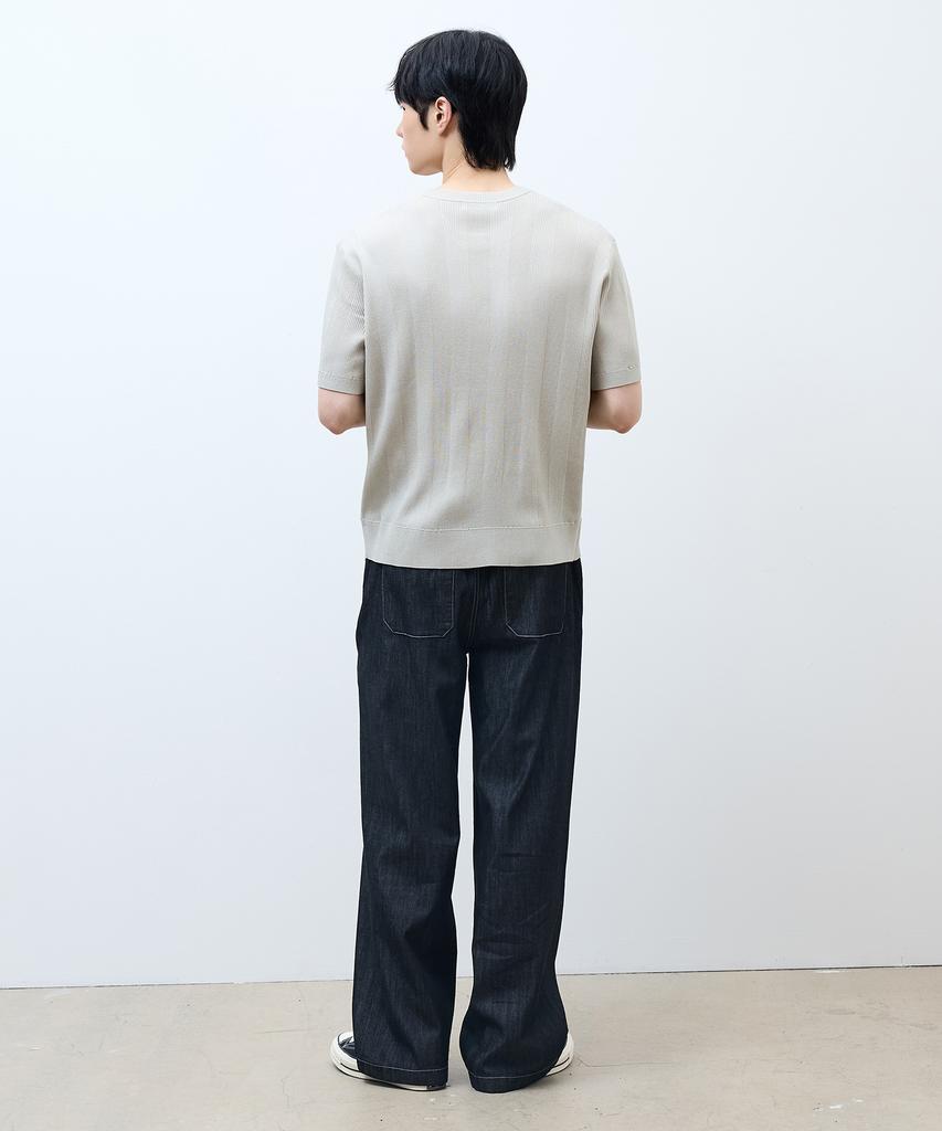 MINDBRIDGE [On] Texture Modification Henley Neck Short Sleeve Knit - 3 Colors