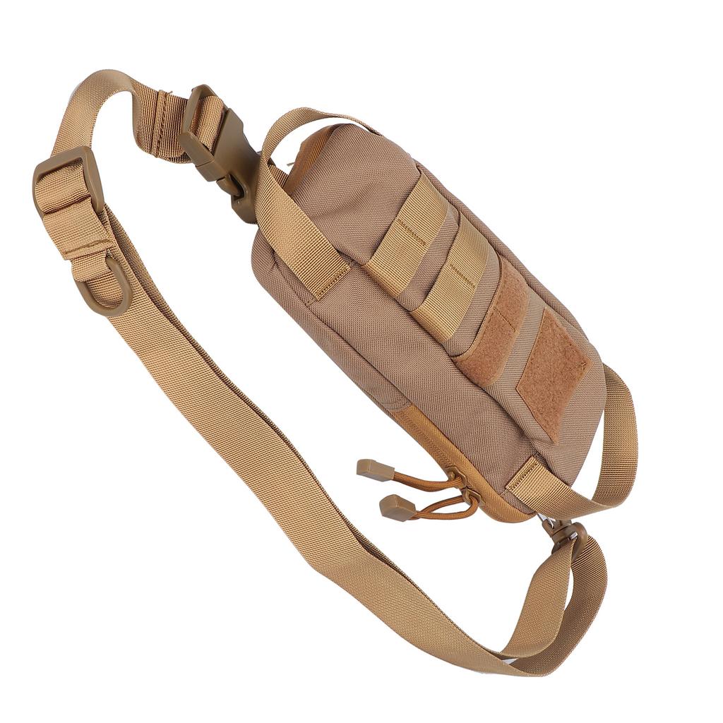 MultiFunctional Military DualPurpose Chest Waist Bag Nylon Material Waterproof Bag(Tan )