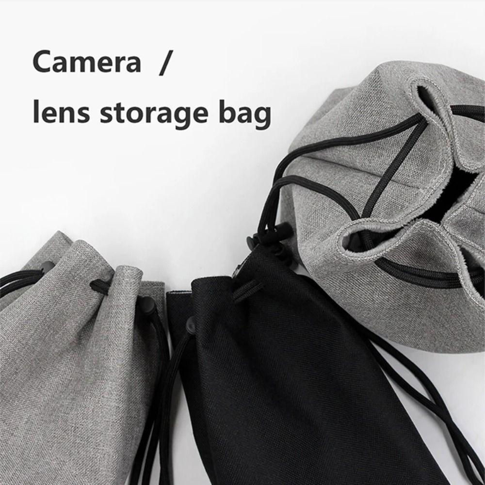 Compact Camera Bag Lightweight Photography Protective Bag Lens Drawstring Pouch Outdoor