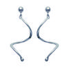 [F0328] - Silver 'Tortillas' Silver Earrings - 29x13 Mm