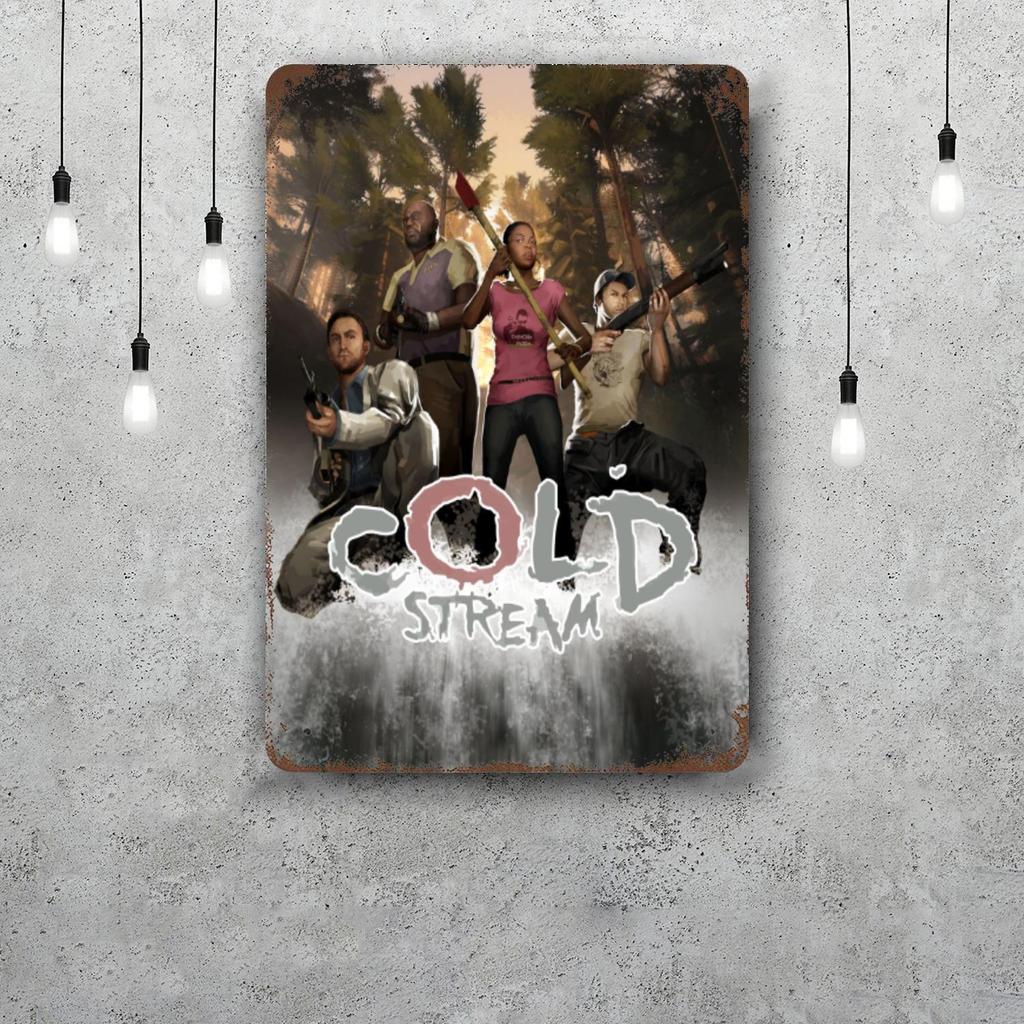 Left 4 Dead 2 Видеоигра Ретро Винтажный Жестяной Знак Постер Декоративная Табличка Металлическая Пластина Настенный Декор