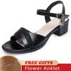 Summer New Women Sandals Fashion Buckle Design Genuine Leather Wedge Women Shoes Large Size Casual Sandals Ladies