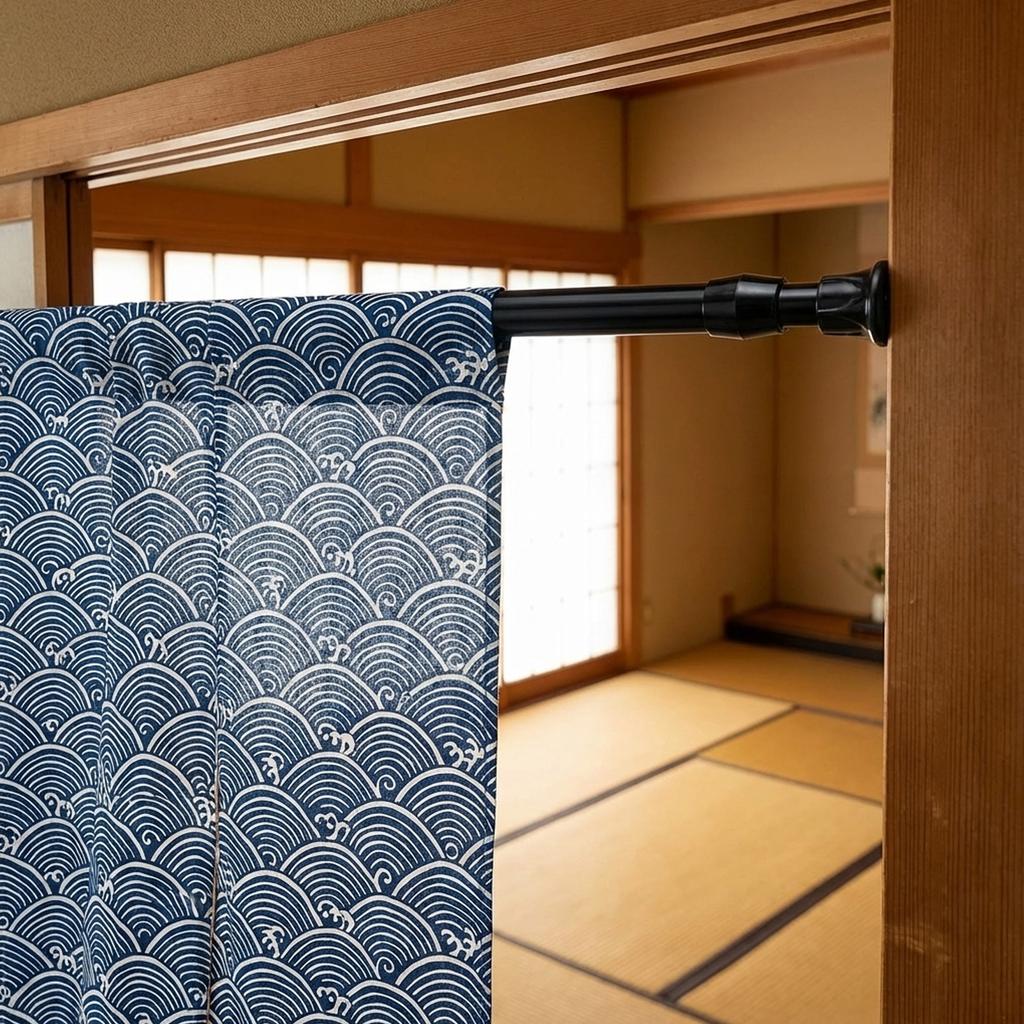 White Painted Telescopic Rods With Plum Design For Curtain Shower Rods Clothesline Japanese Door Curtain Rods