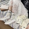 Women's Summer Thin Polka Dot Bow Ballet Wind Drum Pile Cotton Socks
