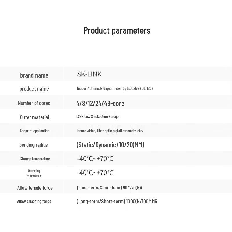 SK-LINK 48-Core Multimode Indoor Fiber Optic Cable