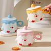 Souvenir Cup for Drinking Water for Household Use Cute Chick Mug with Lid Ceramic Water Cup Birthday Gift