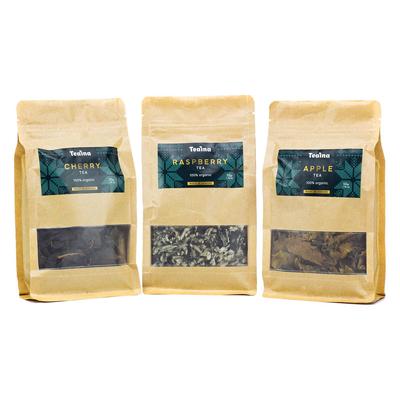 Ассорти из органического ферментированного чая – листовой чай ручной работы со вкусом яблока, вишни и малины. Смесь чая 50-300г