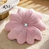 Round Decorative Pillows for Bed Flower Throw Pillow, 18 Inch Floral Cushion, Velvet Accent Home Decor Pillow with Rhinestone Sofa Couch Chair
