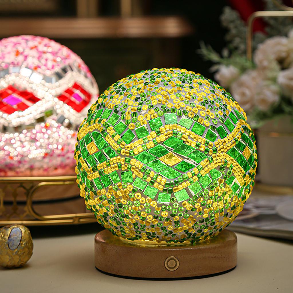 USB Зарядка Сенсорный Три Цвета Бесконечная Регулировка Яркости Барочный Ночник Зарядная Настольная Лампа Декоративная Стеклянная Лампа