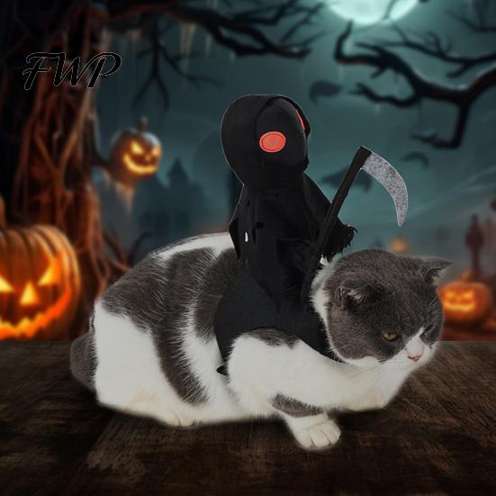 Костюм для косплея кошки, костюм для Хэллоуина собаки, 3D-наряд Всадника Жнеца, смешная удобная одежда для питомца на фестиваль, праздничная одежда для маленьких, средних и