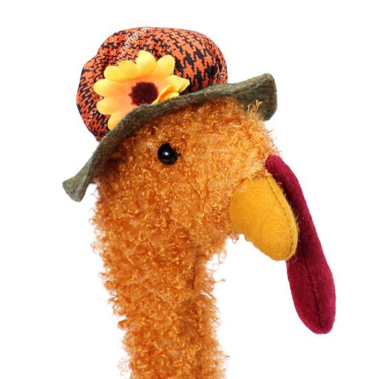Turkey Decoration Plush Stuffed Turkey Doll with Retractable Neck Stretchable