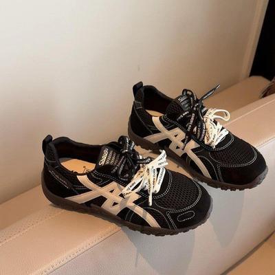 Версия из коровьей кожи~ кожаные немецкие тренировочные кроссовки на толстой подошве с внутренней высотой для женщин, новинка осени и зимы 2025 года, спортивные и повседневные в стиле Форреста Гампа