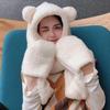 Зимний шарф, перчатки и наушники в виде плюшевого мишки