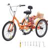 20-Inch Adult Tricycle - 3-Wheel Aluminum Bike with Basket & Adjustable Seat for Seniors & Women - Orange Cruiser