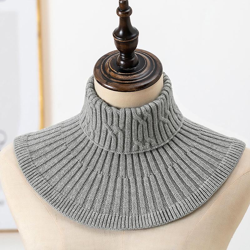 1Pc Scarf Knitted Fake Collar Warm Windproof Detachable