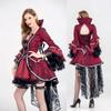 Black Red Vampire Costume For Women Witch Cosplay Dress Halloween Queen Evening Dress Long Dress Lace Tuxedo Dress Sets