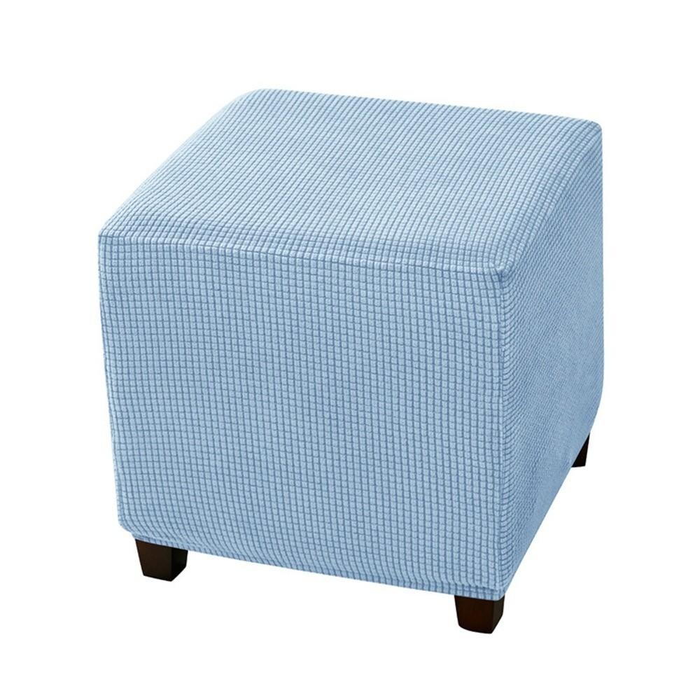 Elastic Jacquard Ottoman Cover Velvet Footrest Slipcover New Footstool Case  Home Decor