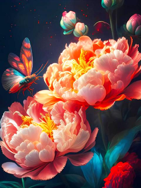 5D Алмазная мозаика Пион Красный Картина Стразы Вышивка Цветок Полный Квадрат Круглый Наборы Живопись Новое Поступление Настенное Искусство