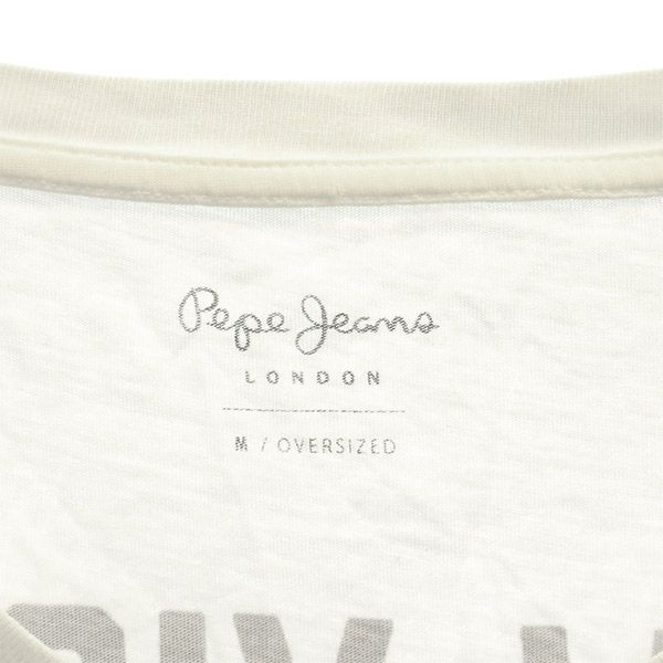 Pepe Jeans Принт Футболка с длинным рукавом M белая Роза Длинная футболка Мужская Б/у