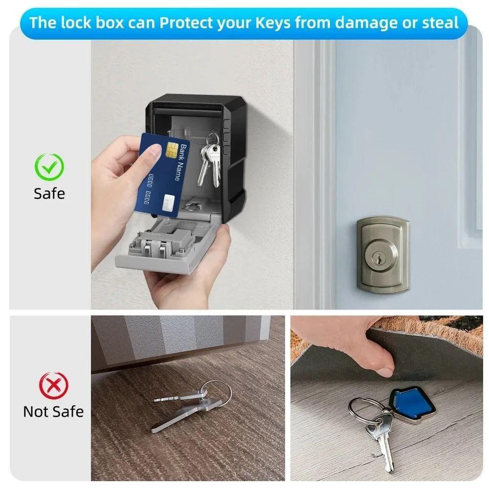 Large Capacity Password Key Box 4 Digits Password Zinc Zinc Alloy Padlock Key Case  Office