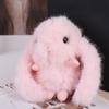 Брелок для ключей Kawaii Bunny, мягкая игрушка, кукла-помпон, сумка, подвеска для автомобиля, плюшевая кукла, брелок для ключей из меха кролика
