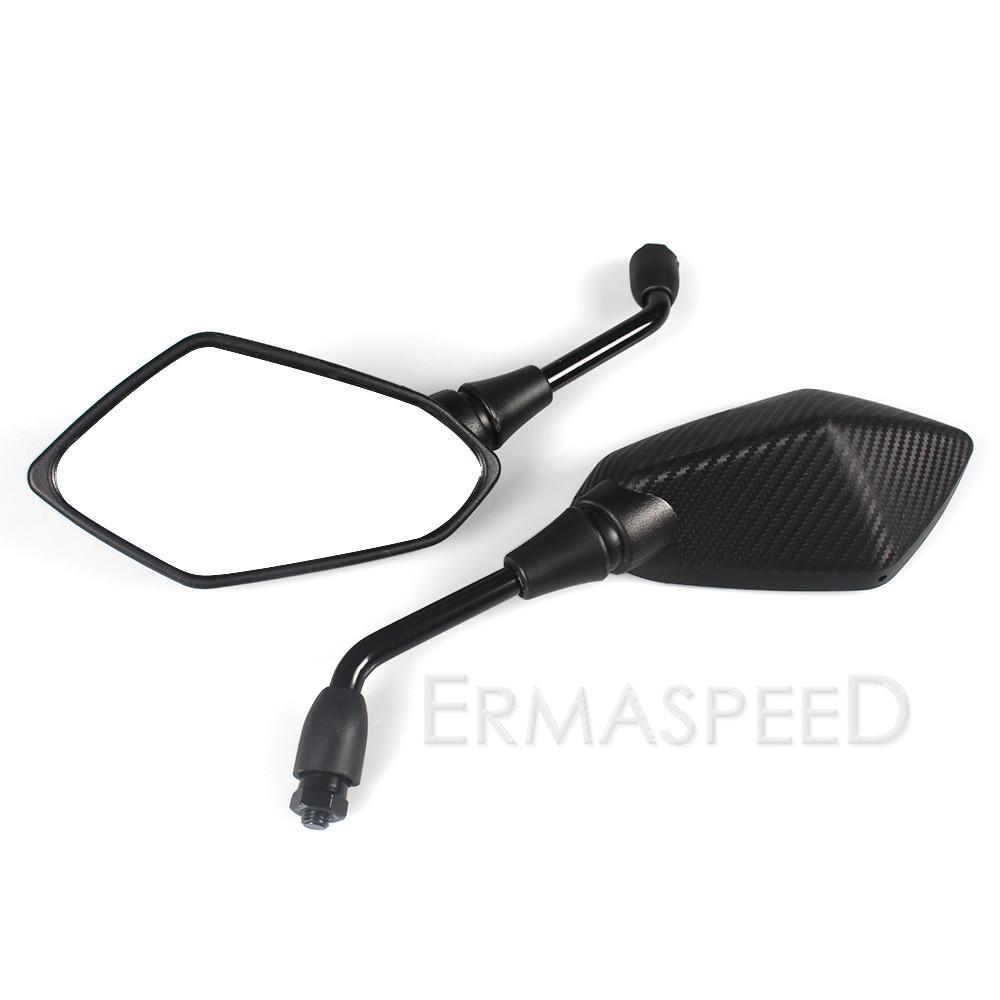 Универсальные зеркала заднего вида 8 мм 10 мм для мотоцикла, углеродное волокно, черное АБС-пластик, зеркало заднего вида, боковые зеркала