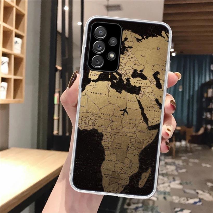 World Map Travel Plans Soft Phone Case For Samsung Galaxy A16 A26 A36 A56 A15 A14 A13 A55 A54 A53 A35 A34 A33 A25 A24 A23 A05S A