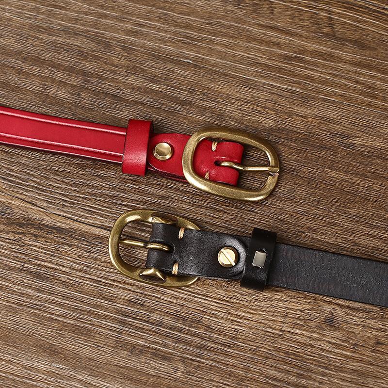 Женский модный ремень в стиле ретро, ​​универсальные джинсы из натуральной кожи крупного рогатого скота, декоративный тонкий ремень