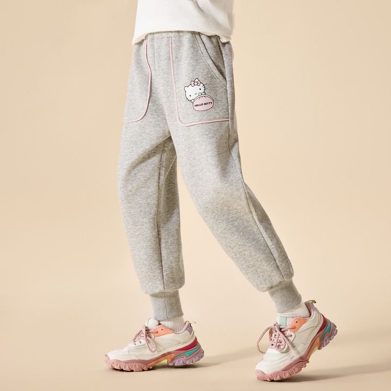 Hello Kitty Girls' Spring Cropped Pants 2024 Model for Older Children, Spring and Autumn Casual Sweatpants, Thin Style