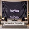 Custom Name Text Tapestry Deep Purple Personalized Polyester Wall Tapestry For Bedroom And Room