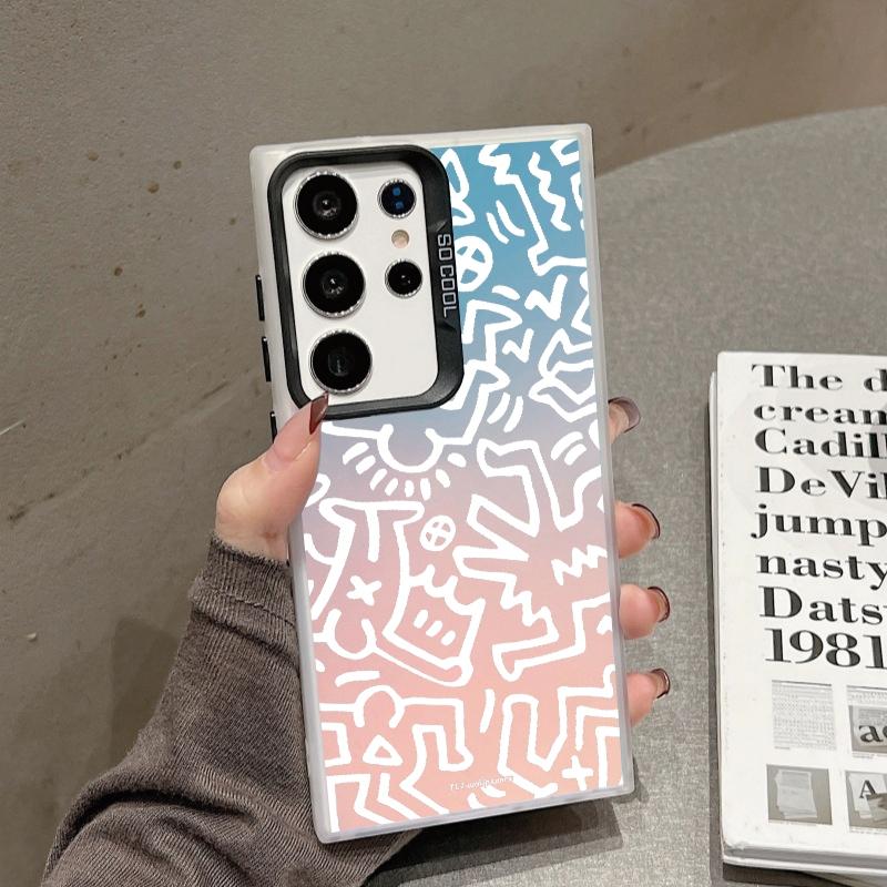 Модный чехол с граффити для iPhone 16 Samsung A55 A35 M35 S24 Xiaomi Redmi Note 13Pro 14C A3 Huawei Honor 200, противоударный чехол-бампер с защитой от царапин