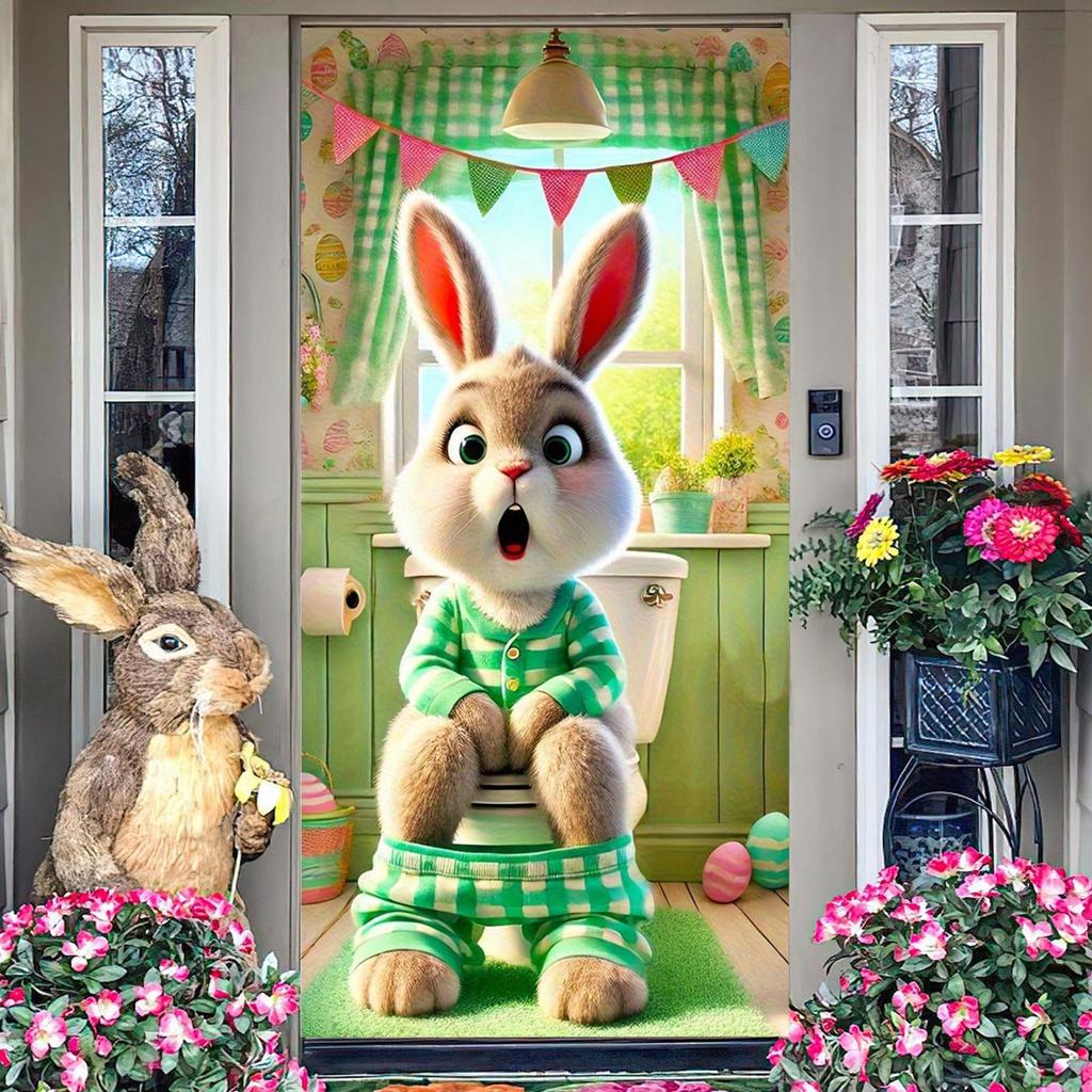 Пасхальный баннер на дверь, пасхальное яйцо, атмосфера на двери, подвесная занавеска, флажная ткань