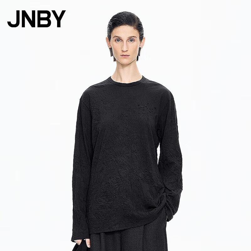 JNBY Зимняя свободная футболка с круглым вырезом и длинным рукавом 2025